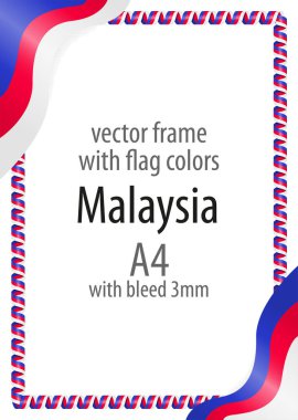 Çerçeve ve şerit kenarlığını Malezya bayrağının renkleri ile