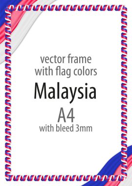 Çerçeve ve şerit kenarlığını Malezya bayrağının renkleri ile