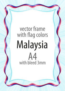 Çerçeve ve şerit kenarlığını Malezya bayrağının renkleri ile