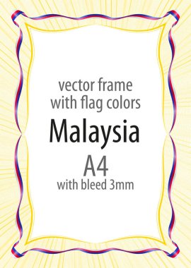 Çerçeve ve şerit kenarlığını Malezya bayrağının renkleri ile