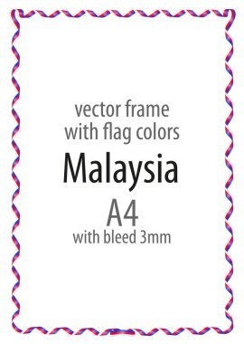 Çerçeve ve şerit kenarlığını Malezya bayrağının renkleri ile