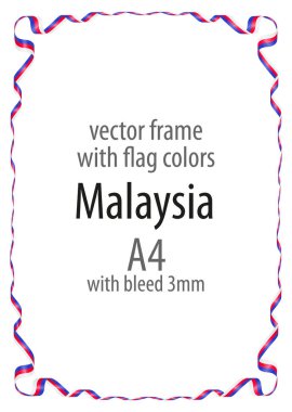 Çerçeve ve şerit kenarlığını Malezya bayrağının renkleri ile