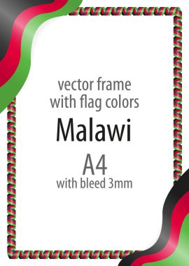 Çerçeve ve şerit kenarlığını Malavi bayrak renkleri ile