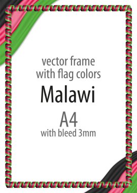 Çerçeve ve şerit kenarlığını Malavi bayrak renkleri ile