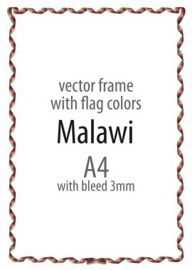 Çerçeve ve şerit kenarlığını Malavi bayrak renkleri ile