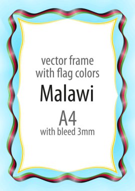 Çerçeve ve şerit kenarlığını Malavi bayrak renkleri ile