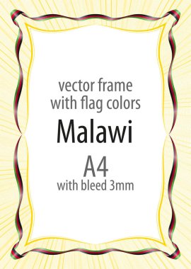 Çerçeve ve şerit kenarlığını Malavi bayrak renkleri ile