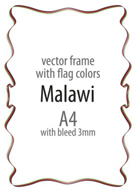 Çerçeve ve şerit kenarlığını Malavi bayrak renkleri ile