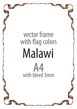 Çerçeve ve şerit kenarlığını Malavi bayrak renkleri ile