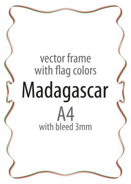 Çerçeve ve şerit kenarlığını Madagaskar bayrak renkleri ile