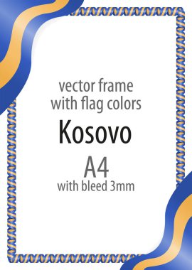 Çerçeve ve şerit kenarlığını Kosova bayrak renkleri ile