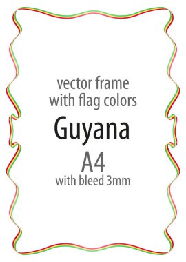 Çerçeve ve şerit kenarlığını Guyana bayrak renkleri ile
