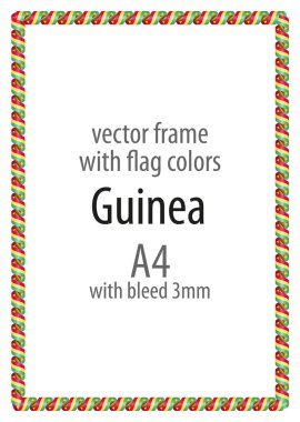 Çerçeve ve şerit kenarlığını Gine bayrak renkleri ile
