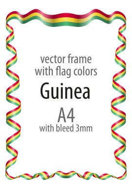 Çerçeve ve şerit kenarlığını Gine bayrak renkleri ile