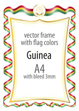 Çerçeve ve şerit kenarlığını Gine bayrak renkleri ile