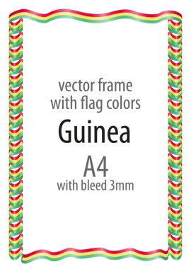 Çerçeve ve şerit kenarlığını Gine bayrak renkleri ile