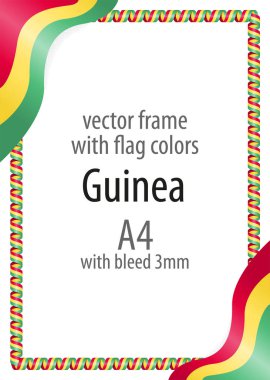 Çerçeve ve şerit kenarlığını Gine bayrak renkleri ile