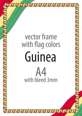 Çerçeve ve şerit kenarlığını Gine bayrak renkleri ile