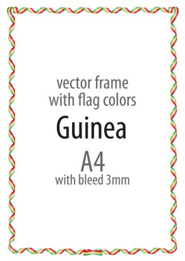 Çerçeve ve şerit kenarlığını Gine bayrak renkleri ile