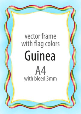 Çerçeve ve şerit kenarlığını Gine bayrak renkleri ile