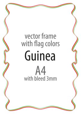 Çerçeve ve şerit kenarlığını Gine bayrak renkleri ile