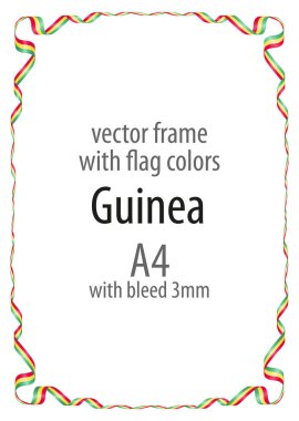 Çerçeve ve şerit kenarlığını Gine bayrak renkleri ile