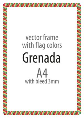 Çerçeve ve şerit kenarlığını Grenada bayrağı renkleri ile