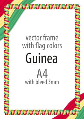 Çerçeve ve şerit kenarlığını Gine bayrak renkleri ile