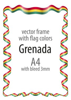 Çerçeve ve şerit kenarlığını Grenada bayrağı renkleri ile