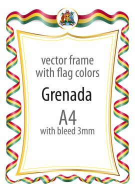 Çerçeve ve şerit kenarlığını Grenada bayrağı renkleri ile