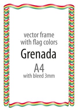 Çerçeve ve şerit kenarlığını Grenada bayrağı renkleri ile
