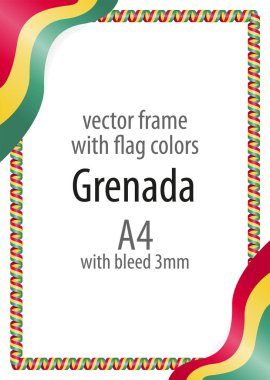 Çerçeve ve şerit kenarlığını Grenada bayrağı renkleri ile