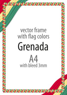 Çerçeve ve şerit kenarlığını Grenada bayrağı renkleri ile