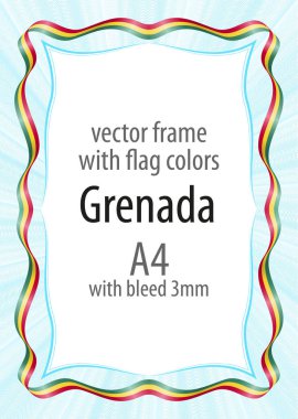 Çerçeve ve şerit kenarlığını Grenada bayrağı renkleri ile