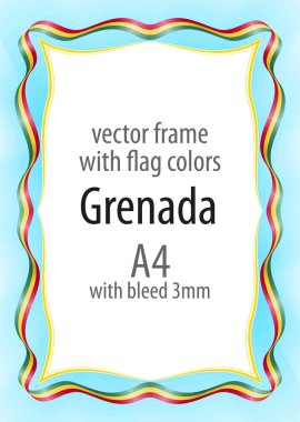 Çerçeve ve şerit kenarlığını Grenada bayrağı renkleri ile