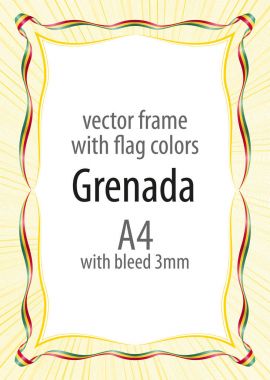 Çerçeve ve şerit kenarlığını Grenada bayrağı renkleri ile