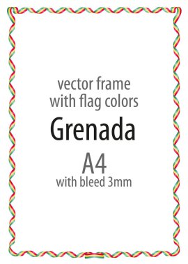 Çerçeve ve şerit kenarlığını Grenada bayrağı renkleri ile
