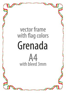 Çerçeve ve şerit kenarlığını Grenada bayrağı renkleri ile