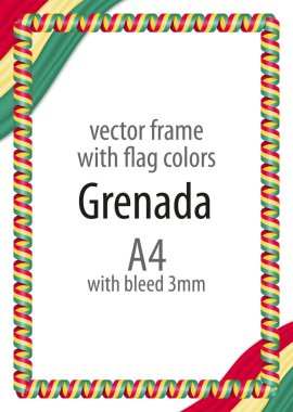 Çerçeve ve şerit kenarlığını Grenada bayrağı renkleri ile