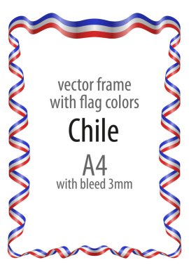 Çerçeve ve şerit kenarlığını Şili bayrak renkleri ile