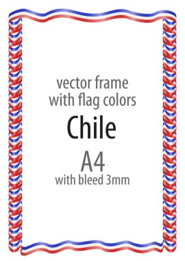 Çerçeve ve şerit kenarlığını Şili bayrak renkleri ile