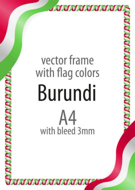 Çerçeve ve şerit kenarlığını Burundi bayrağı renkleri ile