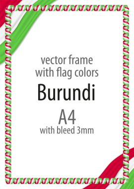 Çerçeve ve şerit kenarlığını Burundi bayrağı renkleri ile