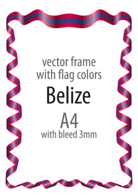 Çerçeve ve şerit kenarlığını Belize bayrağı renkleri ile