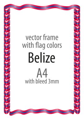 Çerçeve ve şerit kenarlığını Belize bayrağı renkleri ile