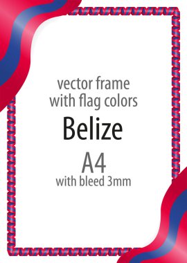 Çerçeve ve şerit kenarlığını Belize bayrağı renkleri ile