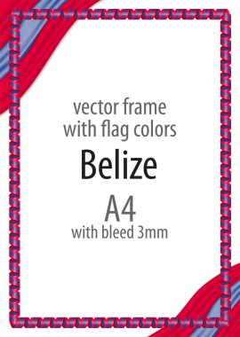 Çerçeve ve şerit kenarlığını Belize bayrağı renkleri ile