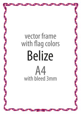 Çerçeve ve şerit kenarlığını Belize bayrağı renkleri ile