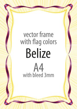 Çerçeve ve şerit kenarlığını Belize bayrağı renkleri ile