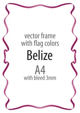 Çerçeve ve şerit kenarlığını Belize bayrağı renkleri ile